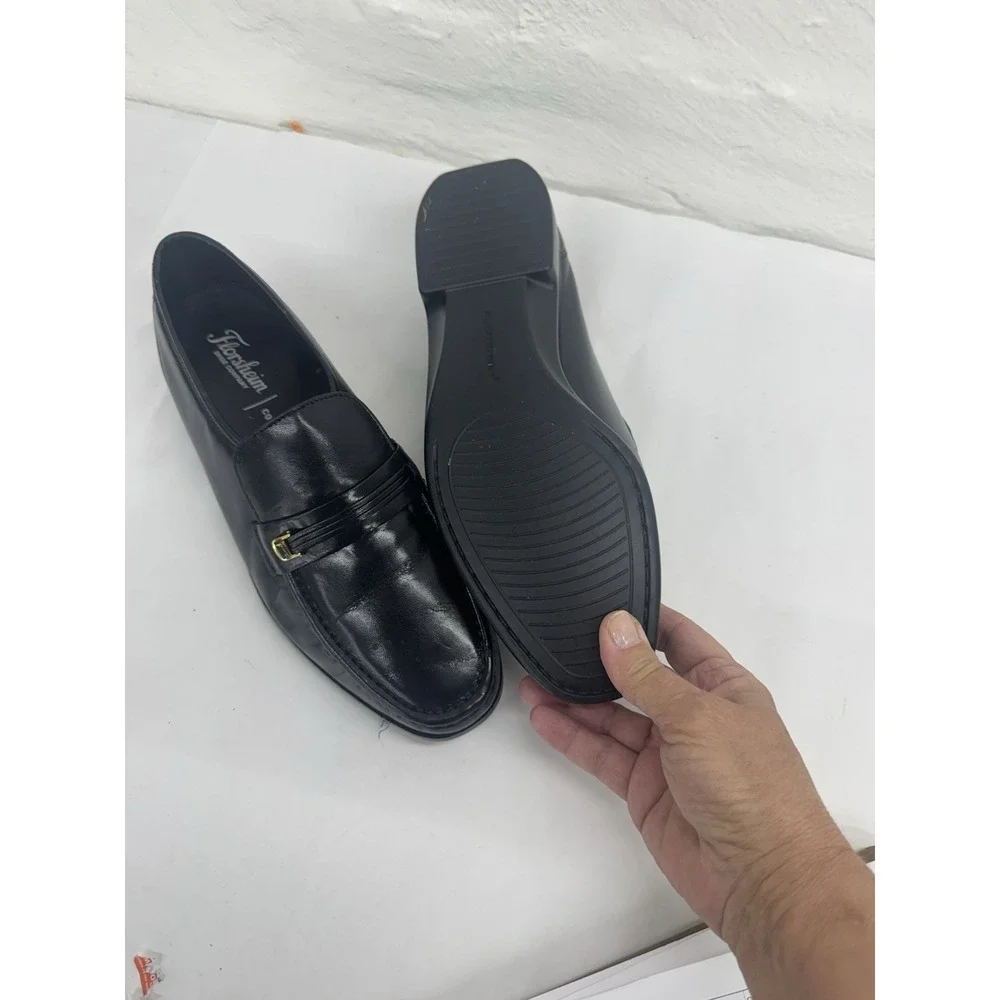 Florsheim Comfortech 17088 Black Leather Buckle Loafer Men's Dress Shoes 10.5EEE